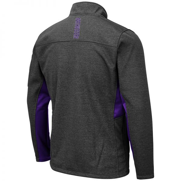 Northwestern University Wildcats Colosseum Men's Bumblebee Jacket with N-Cat Design -Back