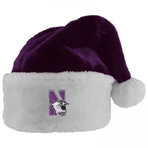 Northwestern University Wildcats Purple Velour Santa Hat with N-Cat Design