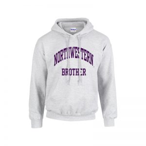Northwestern University Wildcats Light Grey Hooded Sweatshirt With Brother Design