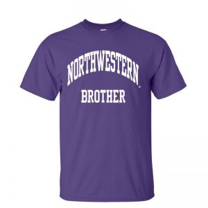 Northwestern University Wildcats Purple Short Sleeve Tee Shirt with Brother Design NW2533
