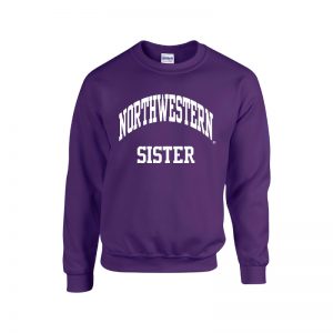 Northwestern University Wildcats Purple Crewneck Sweatshirt With Sister Design