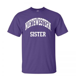 Northwestern University Wildcats Purple Short Sleeve Tee Shirt with Sister Design