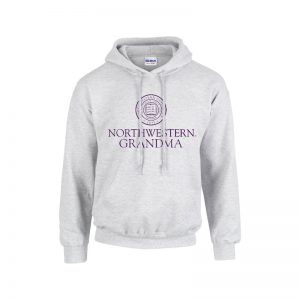 Northwestern University Wildcats Light Grey Hooded Sweatshirt With Grandma Design