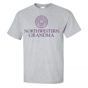 Northwestern University Wildcats Sport Grey Short Sleeve Tee Shirt with Grandma Design NW2987