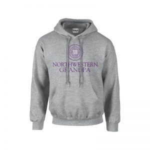 Northwestern University Wildcats Dark Grey Hooded Sweatshirt With Grandpa Design