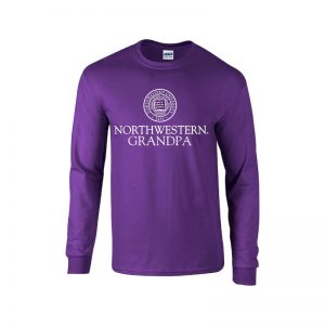 Northwestern University Wildcats Purple Long Sleeve Tee Shirt with Grandpa Design