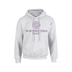 Northwestern University Wildcats Light Grey Hooded Sweatshirt With Dad Design