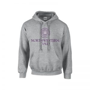 Northwestern University Wildcats Dark Grey Hooded Sweatshirt With Dad Design