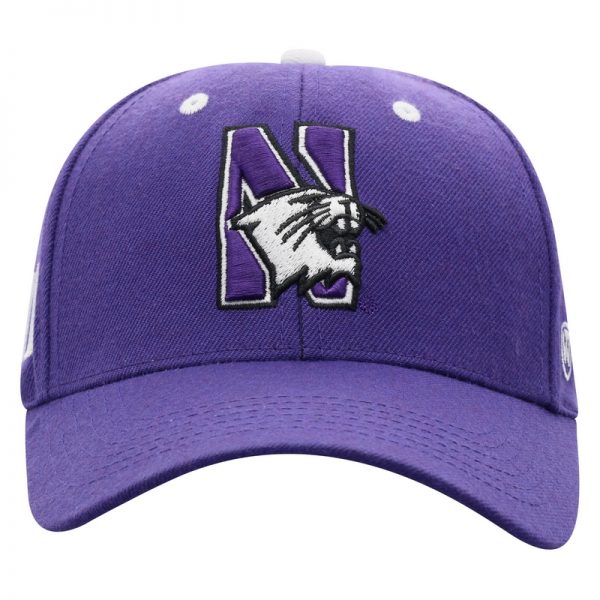 Northwestern University Wildcats Top Of The World Constructed Purple Velcroback Hat with The N-Cat Design - Image 3