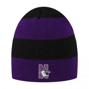 Northwestern University Wildcats Adult Purple/Black Columbia Rugby Stripped Beanie