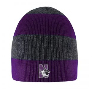 Northwestern University Wildcats Adult Purple/Charcoal Columbia Rugby Stripped Beanie