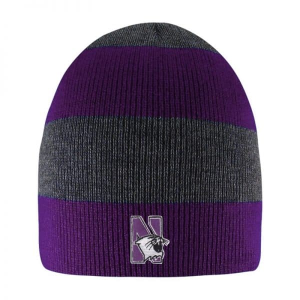 Northwestern University Wildcats Adult Purple/Charcoal Columbia Rugby Stripped Beanie