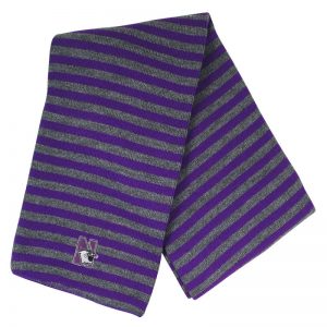 Northwestern University Wildcats Purple/Charcoal Micro-stripped Knit Scarf