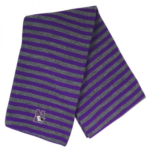 Northwestern University Wildcats Purple/Charcoal Micro-stripped Knit Scarf