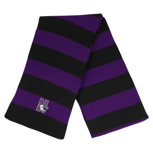 Northwestern University Wildcats Purple/Black Rugby-stripped Knit Scarf