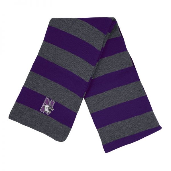 Northwestern University Wildcats Purple/Charcoal Rugby-stripped Knit Scarf