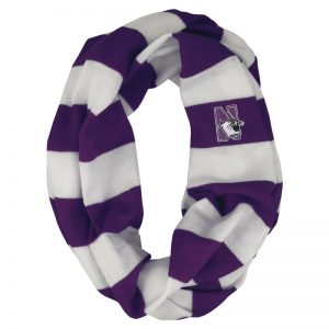 Northwestern University Wildcats Purple/White Rugby Stripped Lightweight Infinity Scarf