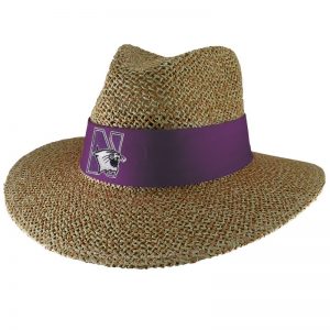 Northwestern University Wildcats Angler Safari Straw Hat with Sunblock Lining and Flex-Fit Band