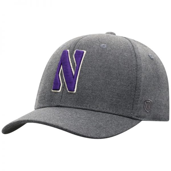 Northwestern University Wildcats Top Of The World Constructed Dressy Grey Fabric Hat with Stylized N Design