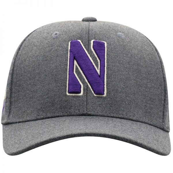 Northwestern University Wildcats Top Of The World Constructed Dressy Grey Fabric Hat with Stylized N Design - Image 3