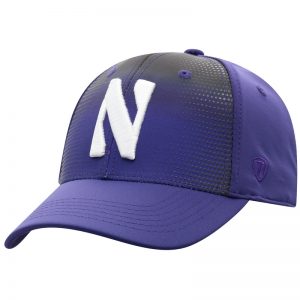 Northwestern University Wildcats Top Of The World Constructed Onefit Purple/Printed Black Performance Hat with Stylized N Design
