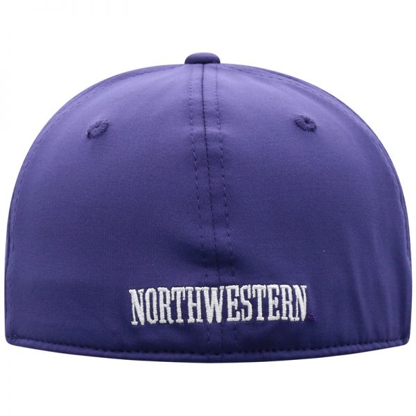 Northwestern University Wildcats Top Of The World Constructed Onefit Purple/Printed Black Performance Hat with Stylized N Design - Image 4