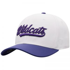 Northwestern University Wildcats Top Of The World Constructed Onefit Two Tone White/Purple Hat with Script Wildcats Design