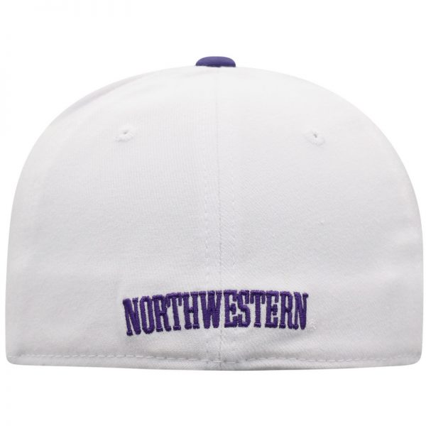 Northwestern University Wildcats Top Of The World Constructed Onefit Two Tone White/Purple  Hat with Script Wildcats Design - Image 4