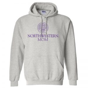 Northwestern University Wildcats Light Grey Hooded Sweatshirt With Mom Design