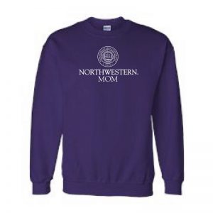 Northwestern University Wildcats Purple Crewneck Sweatshirt With Mom Design