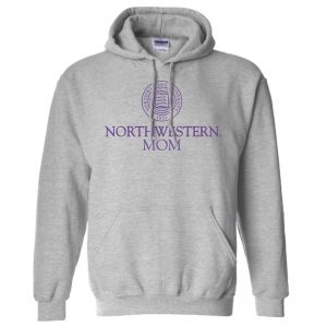 Northwestern University Wildcats Dark Grey Hooded Sweatshirt With Mom Design