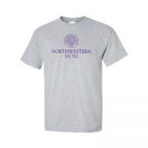 Northwestern University Wildcats Sport Grey Short Sleeve Tee Shirt with Mom Design