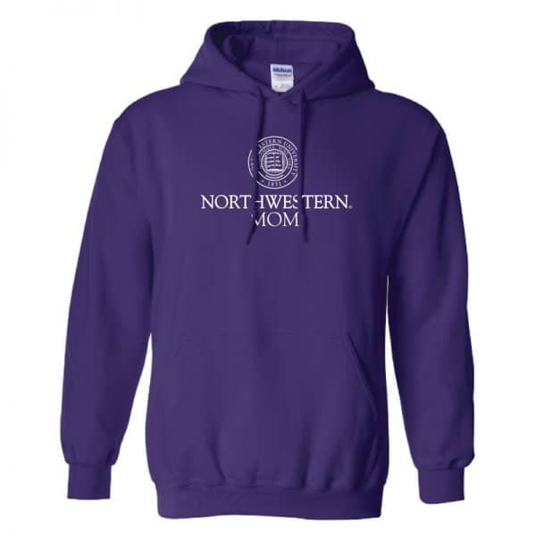 Northwestern University Wildcats Purple Hooded Sweatshirt With Mom Design
