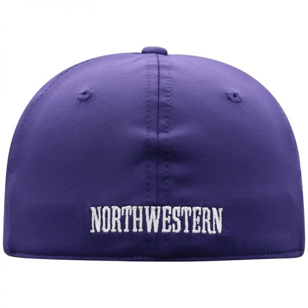 Northwestern University Wildcats Top Of The World Constructed Onefit Purple Performance Hat with N-Cat Design - Image 4