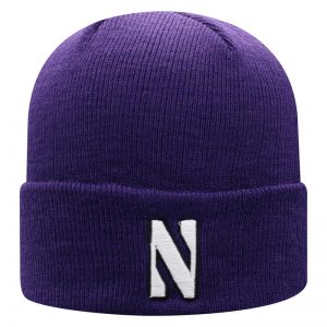 Northwestern University Wildcats Adult Purple Cuffed Knit Hat With Embroidered Stylized N Design