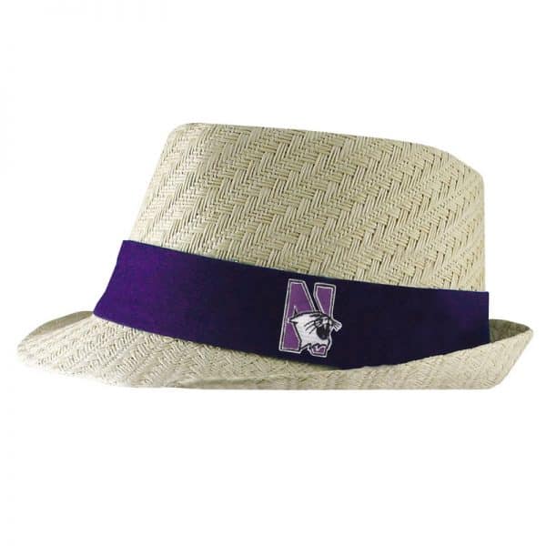 Northwestern University Wildcats Atlanta Geometric Weave Straw Fedora
