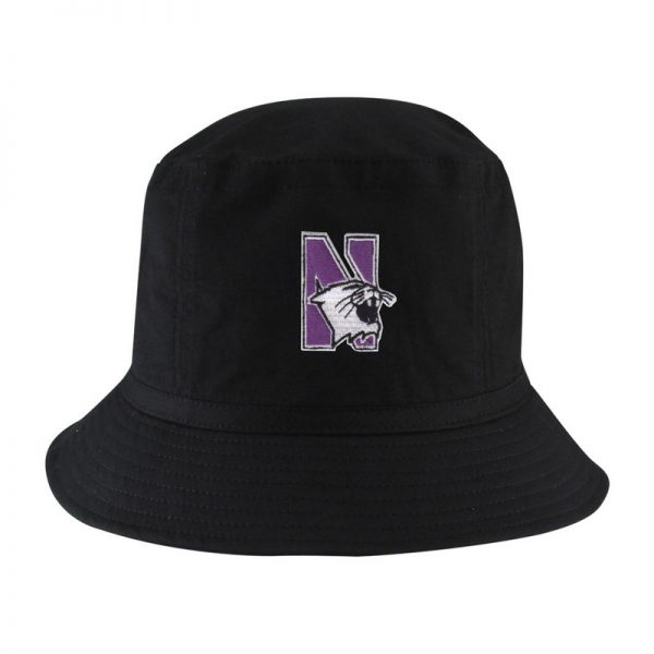 Northwestern University Wildcats Black Floppy/Bucket Hat with N-Cat Design