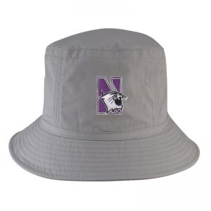 Northwestern University Wildcats Light Grey Floppy/Bucket Hat with N-Cat Design