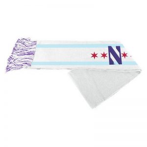 Northwestern University Wildcats Knit Scarf Of Chicago Flag with Stylized N Design