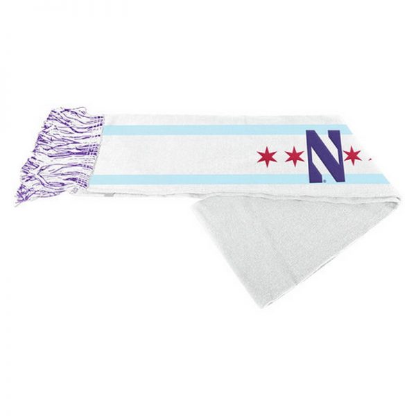 Northwestern University Wildcats Knit Scarf Of Chicago Flag with Stylized N Design