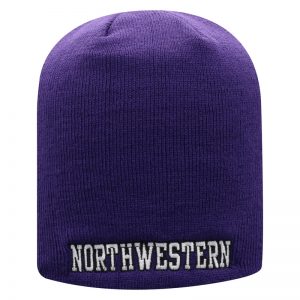 Northwestern University Wildcats Adult Purple Uncuffed Knit Hat With Embroidered Northwestern Design