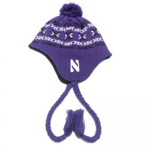 Northwestern University Wildcats Adult Purple Tassel Knit Cap With Fleece Lining & Stylized N Design