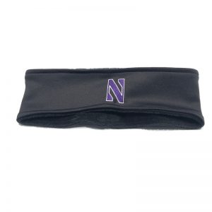 Northwestern University Wildcats Black Fleece Headband With Stylized N Design