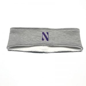 Northwestern University Wildcats Light Grey Fleece Headband With Stylized N Design
