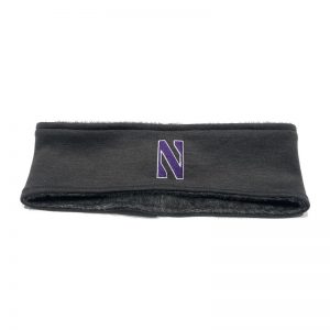 Northwestern University Wildcats Charcoal Grey Fleece Headband With Stylized N Design