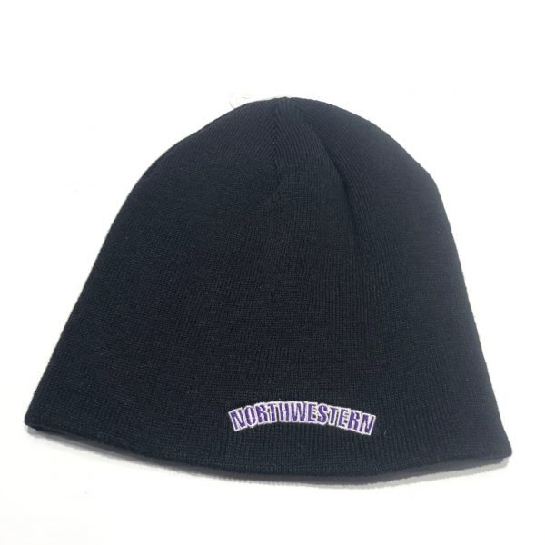 Northwestern University Wildcats Black Knit Hat with Stars & Stripes Stylized N Design-2