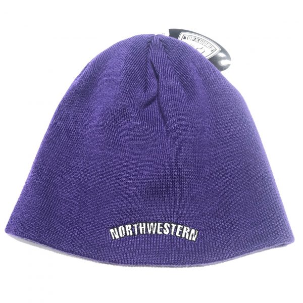 Northwestern University Wildcats Purple Knit Hat with Stars & Stripes Stylized N Design -2