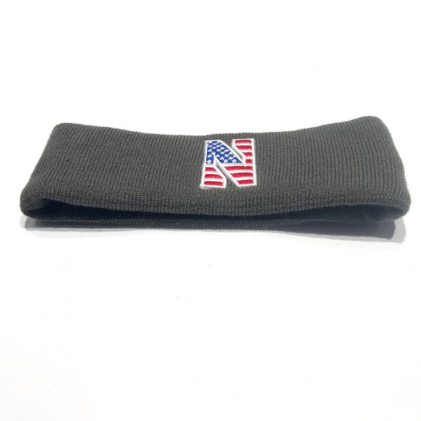 Northwestern University Wildcats Grey Knit Headband with Stars & Stripes Stylized N Design