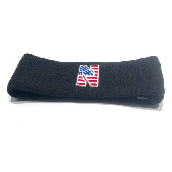 Northwestern University Wildcats Black Knit Headband with Stars & Stripes Stylized N Design