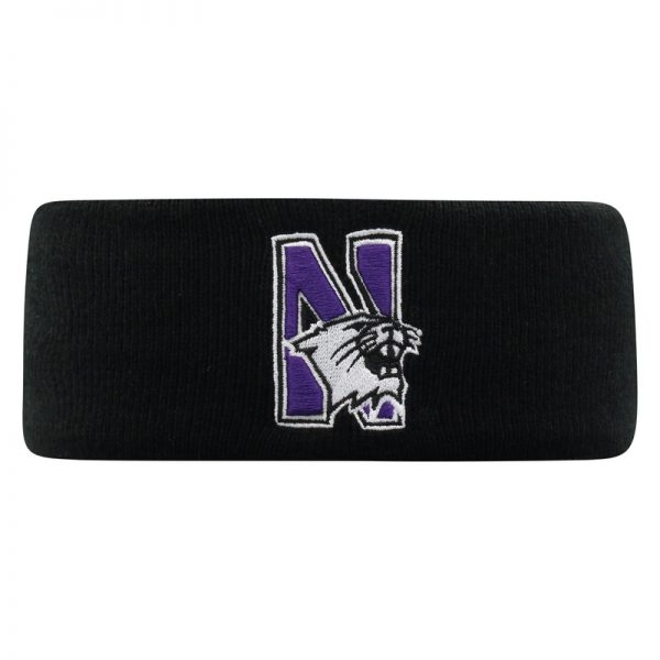 Northwestern University Wildcats Black Knit Headband with N-Cat Design